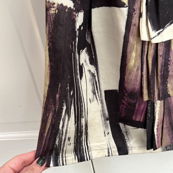 Anthropologie Abstract Print Wool and Silk Mini Skirt  By Fei fits like Size 6/8 - Picture 7 of 7